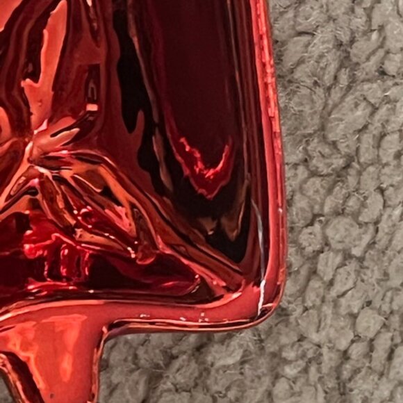 VTG Red & Green Decorative Snowman Holiday Candy Treat Plates Dishes Set of Two - Picture 13 of 16